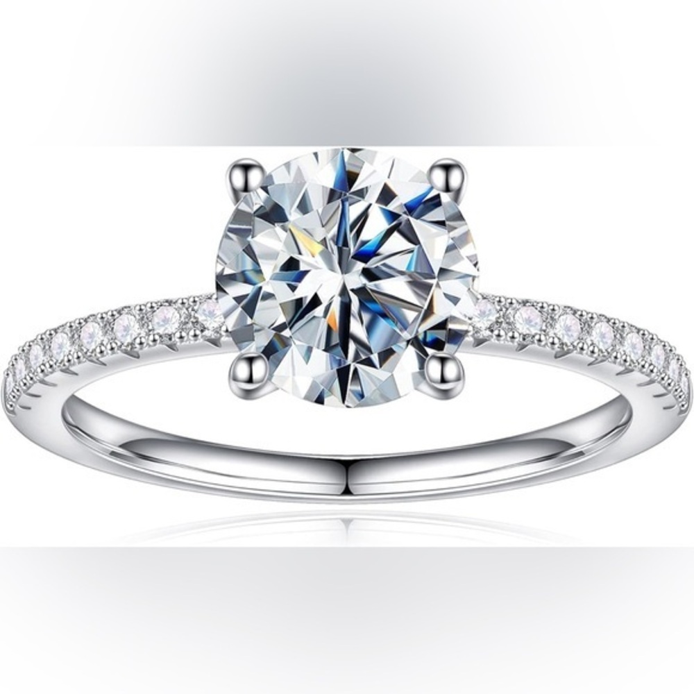 1.5CT Moissanite Sterling Silver Rings
